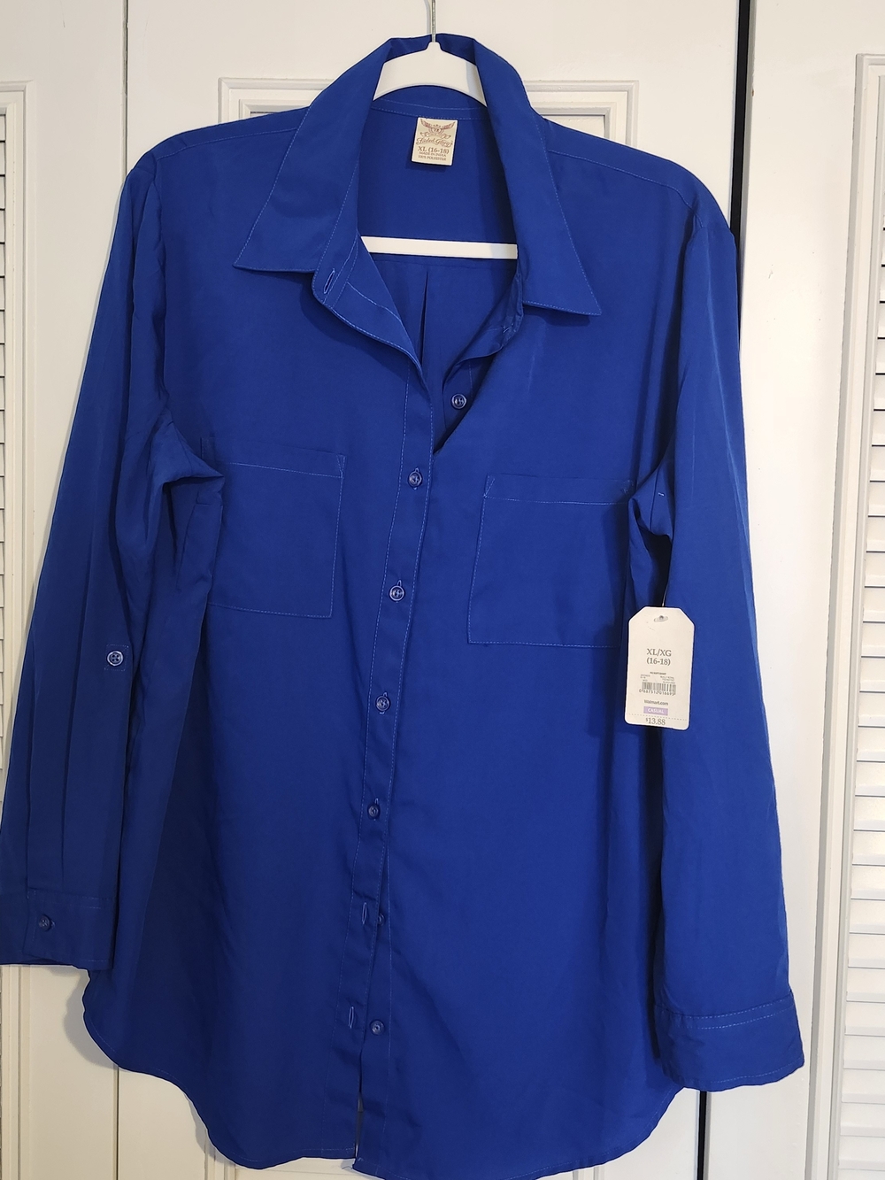 Faded Glory Blue Polo-Style Top